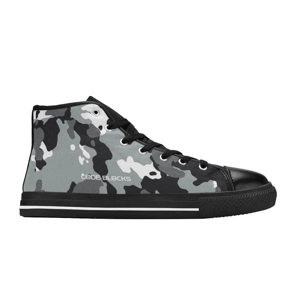 Aquila High Top Canvas Kid's Shoes (Big Kid) (Model 017)