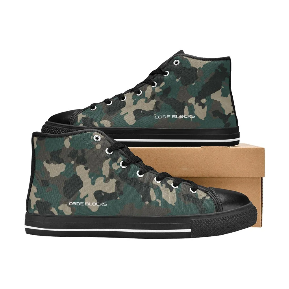 Aquila High Top Canvas Kid's Shoes (Big Kid) (Model 017)