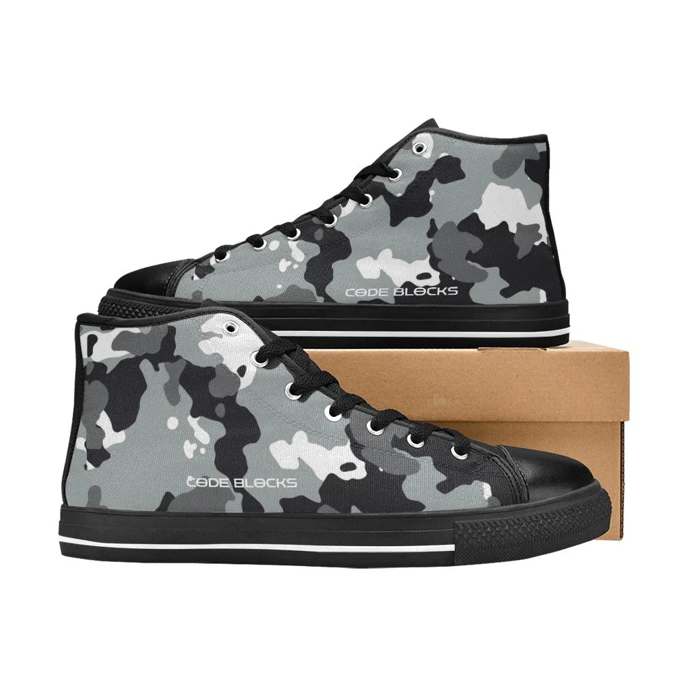 Aquila High Top Canvas Kid's Shoes (Big Kid) (Model 017)