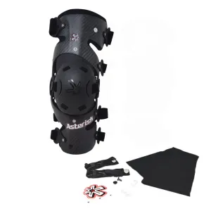 Asterisk Carbon Cell Pro - Advanced Knee Protector Brace (Right Only) for Motocross, Snowboarding, Wakeboarding, Off-Roading, Football, & More - Size Large