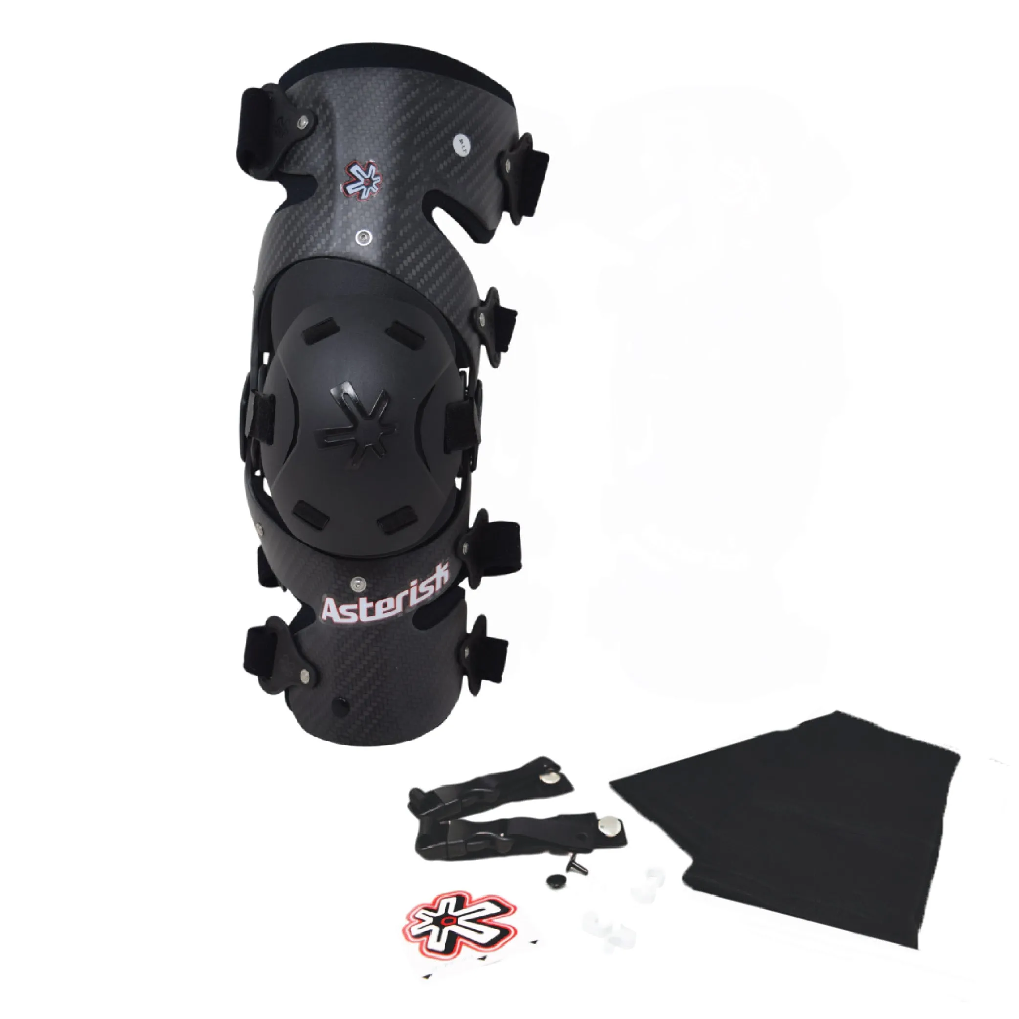 Asterisk Carbon Cell Pro - Advanced Knee Protector Brace (Right Only) for Motocross, Snowboarding, Wakeboarding, Off-Roading, Football, & More - Size Large
