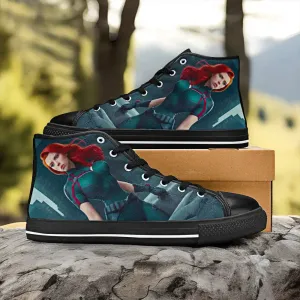 Avengers Black Widow Shoes High Top Sneakers for Kids and Adults