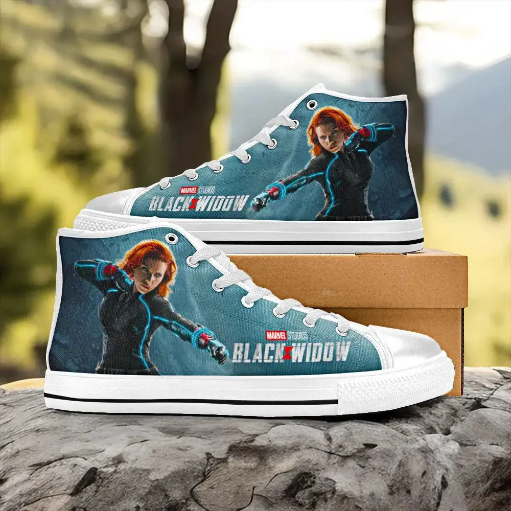 Avengers Black Widow Shoes High Top Sneakers for Kids and Adults