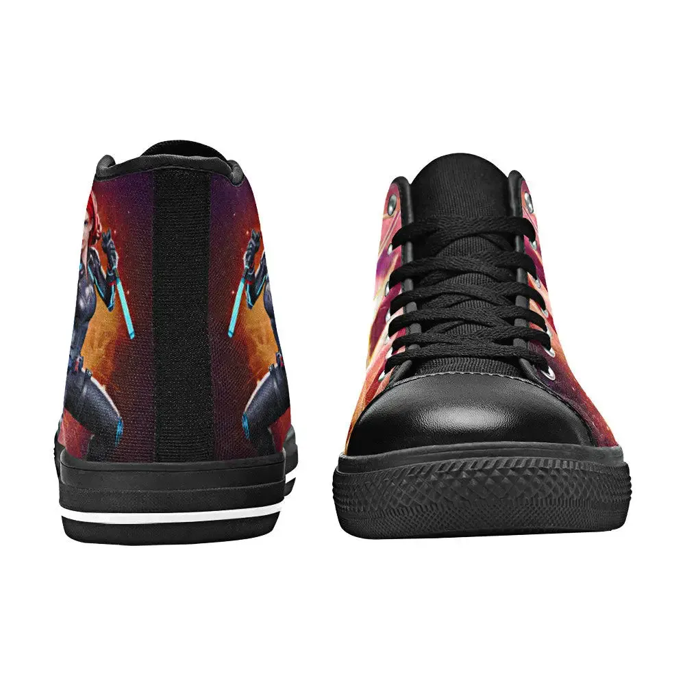 Avengers Black Widow Shoes High Top Sneakers for Kids and Adults