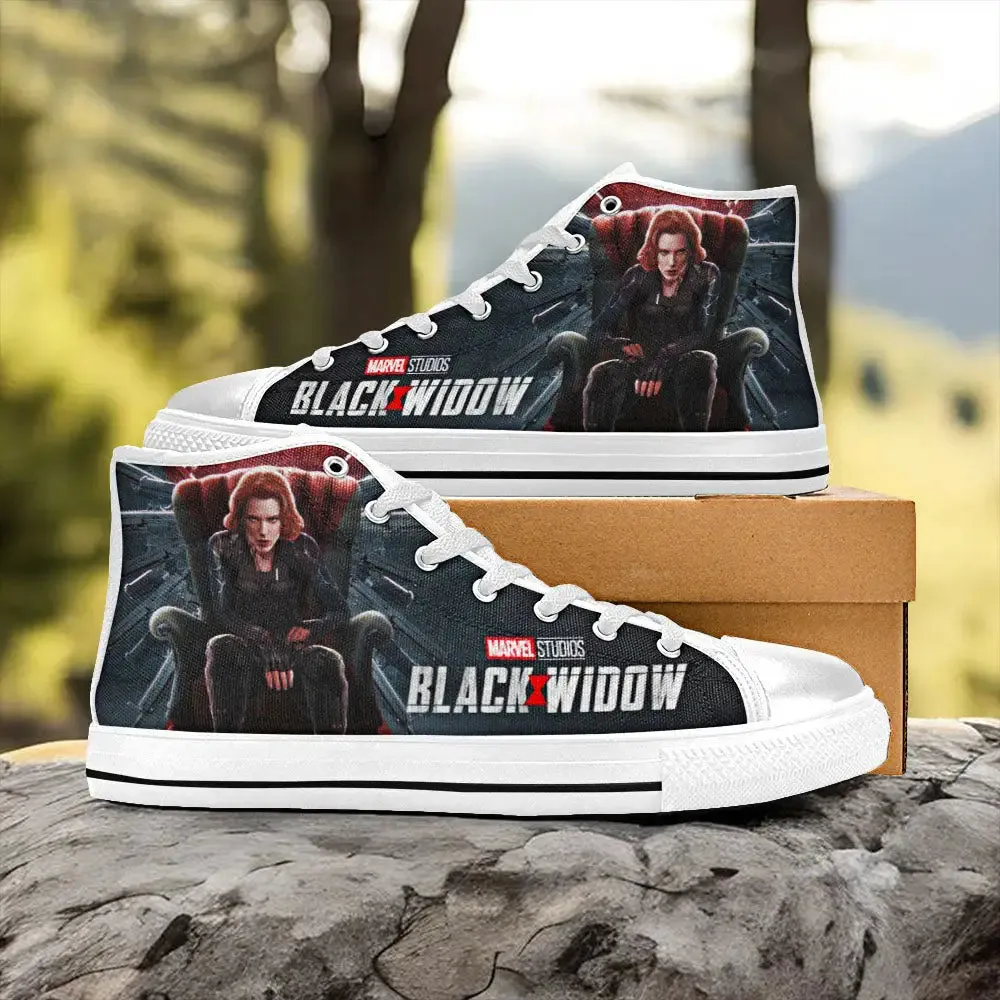 Avengers Black Widow Shoes High Top Sneakers for Kids and Adults