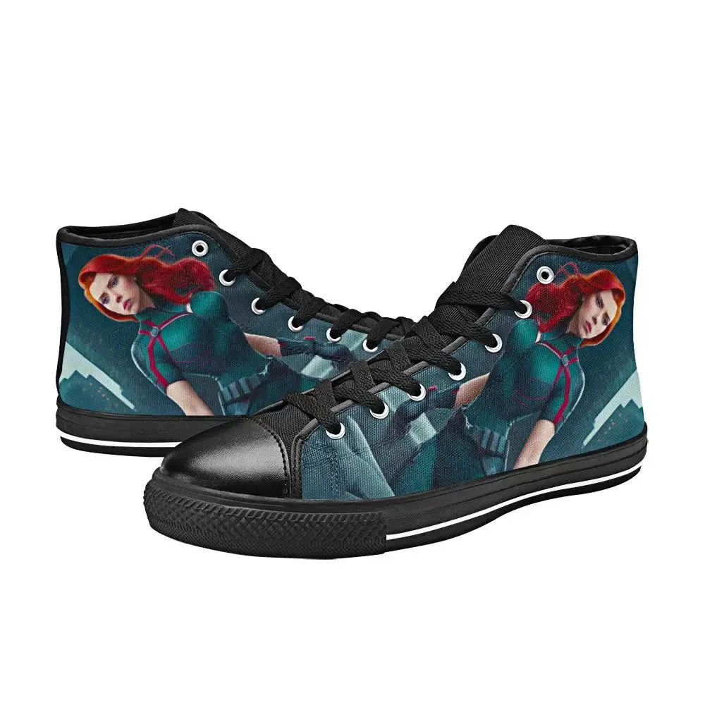 Avengers Black Widow Shoes High Top Sneakers for Kids and Adults