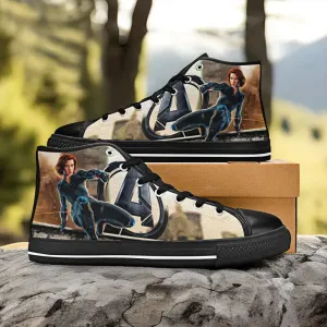 Avengers Black Widow Shoes High Top Sneakers for Kids and Adults