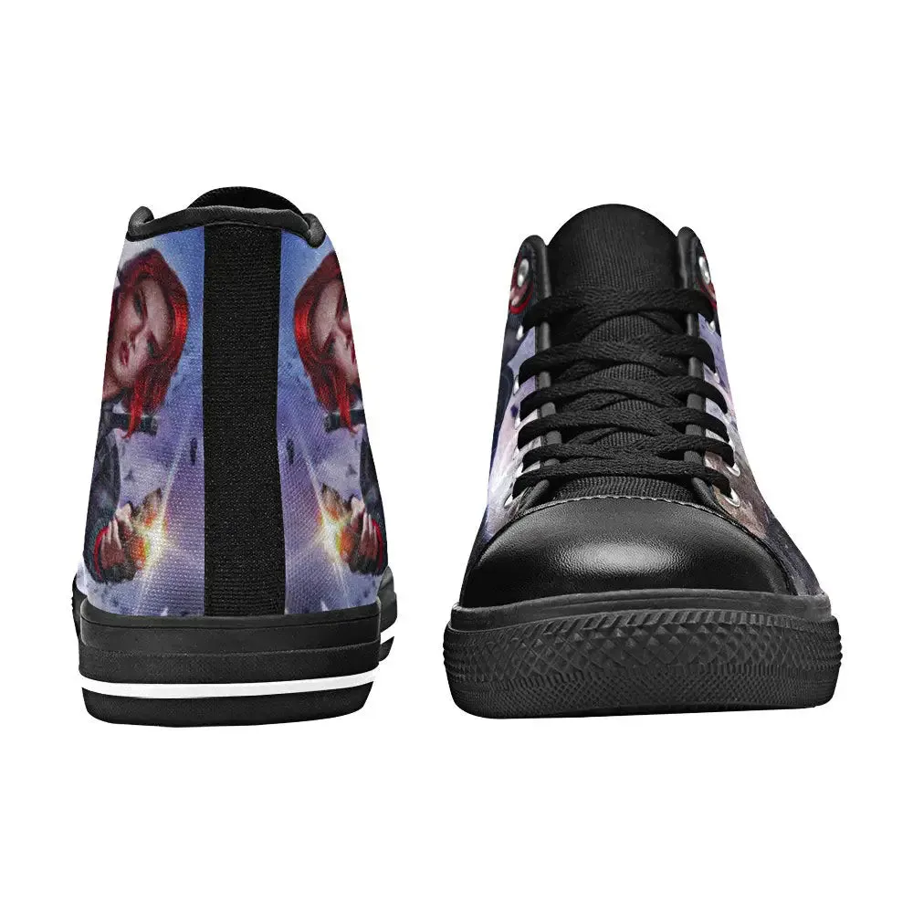 Avengers Black Widow Shoes High Top Sneakers for Kids and Adults