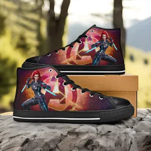 Avengers Black Widow Shoes High Top Sneakers for Kids and Adults