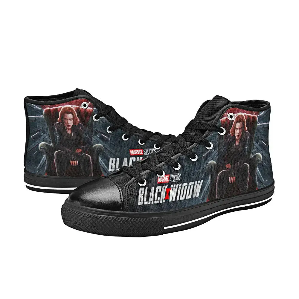 Avengers Black Widow Shoes High Top Sneakers for Kids and Adults