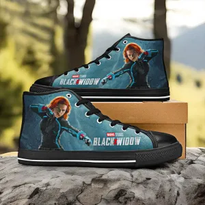 Avengers Black Widow Shoes High Top Sneakers for Kids and Adults