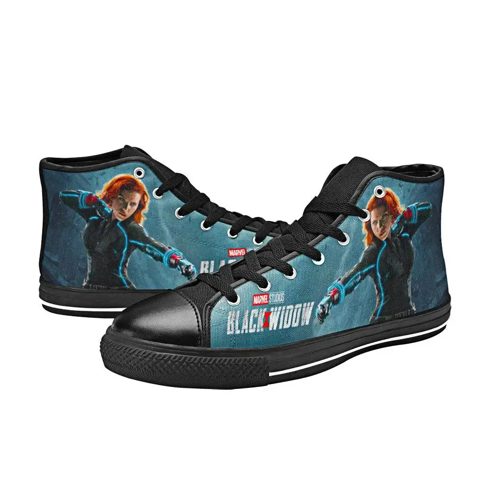 Avengers Black Widow Shoes High Top Sneakers for Kids and Adults