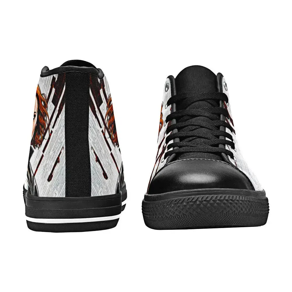 Avengers Black Widow Shoes High Top Sneakers for Kids and Adults