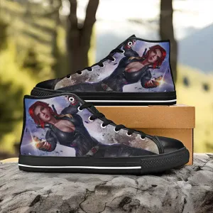 Avengers Black Widow Shoes High Top Sneakers for Kids and Adults