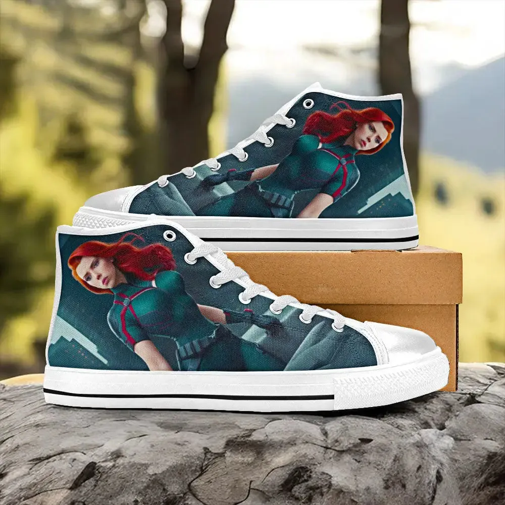 Avengers Black Widow Shoes High Top Sneakers for Kids and Adults