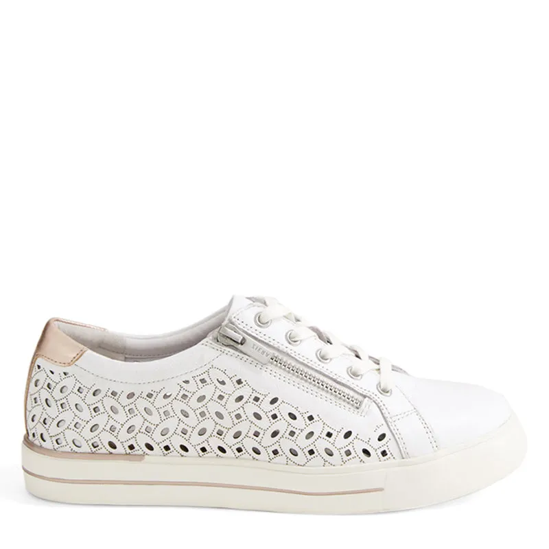 AYLEEN W - WHITE-PALE ROSE GOLD LEATHER