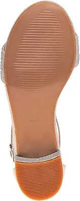 Badgley Mischka Girls Dress Shoes - Sandy Rhinestone Open Toe Dress Pump Sandals with Ankle Strap Heels for Kids (Rose Gold, Silver, Black) (Little Kid/Big Kid)