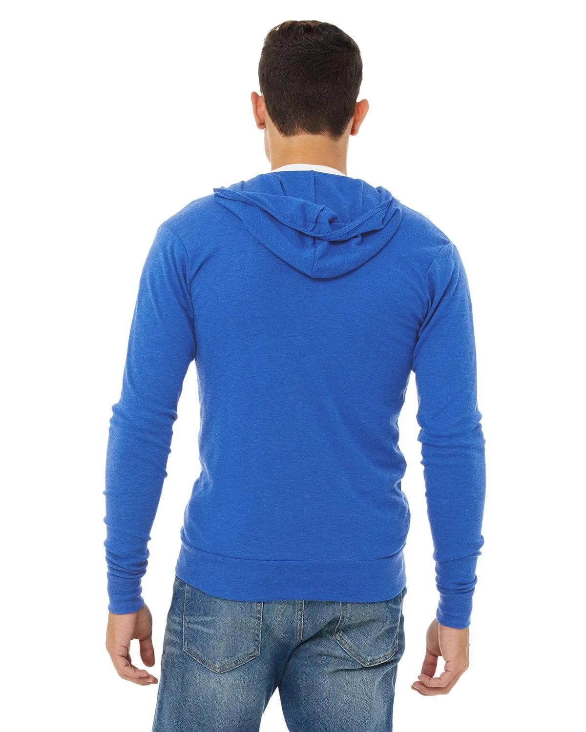 Bella Canvas Unisex Triblend Full-Zip Lightweight Hoodie | Tr Royal Triblnd