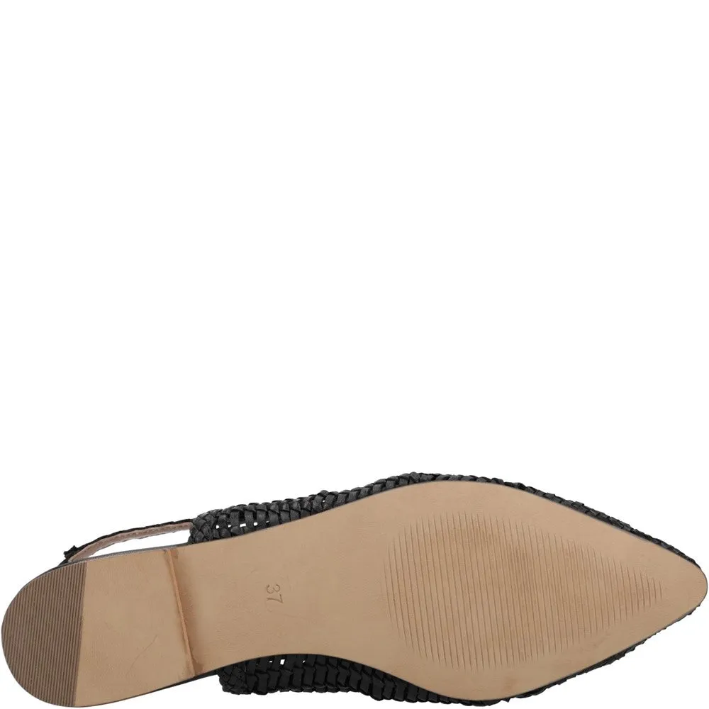 Black Dalia Woven Slingback Ballerinas