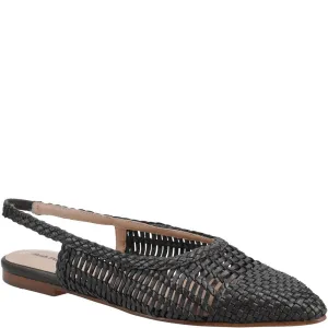 Black Dalia Woven Slingback Ballerinas