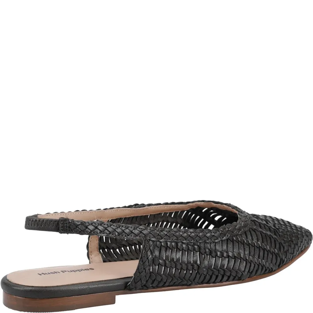 Black Dalia Woven Slingback Ballerinas