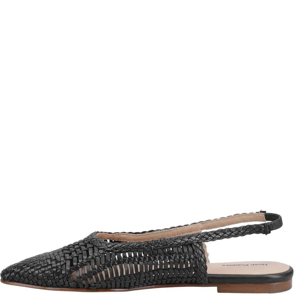 Black Dalia Woven Slingback Ballerinas