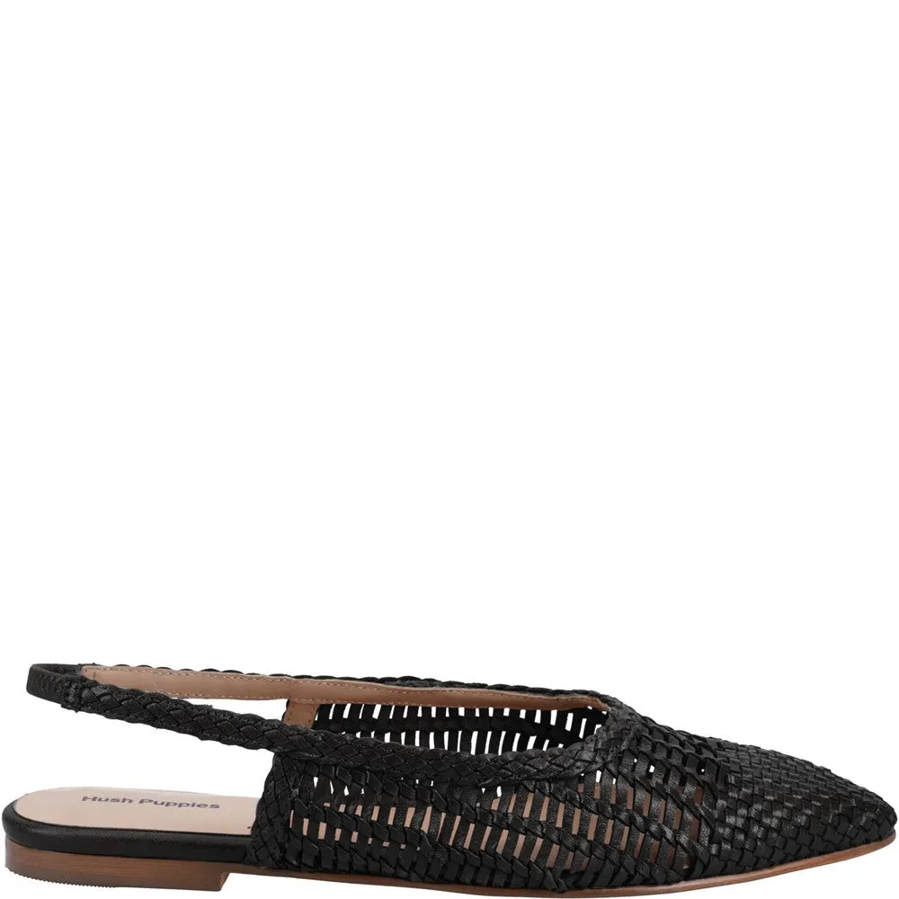 Black Dalia Woven Slingback Ballerinas
