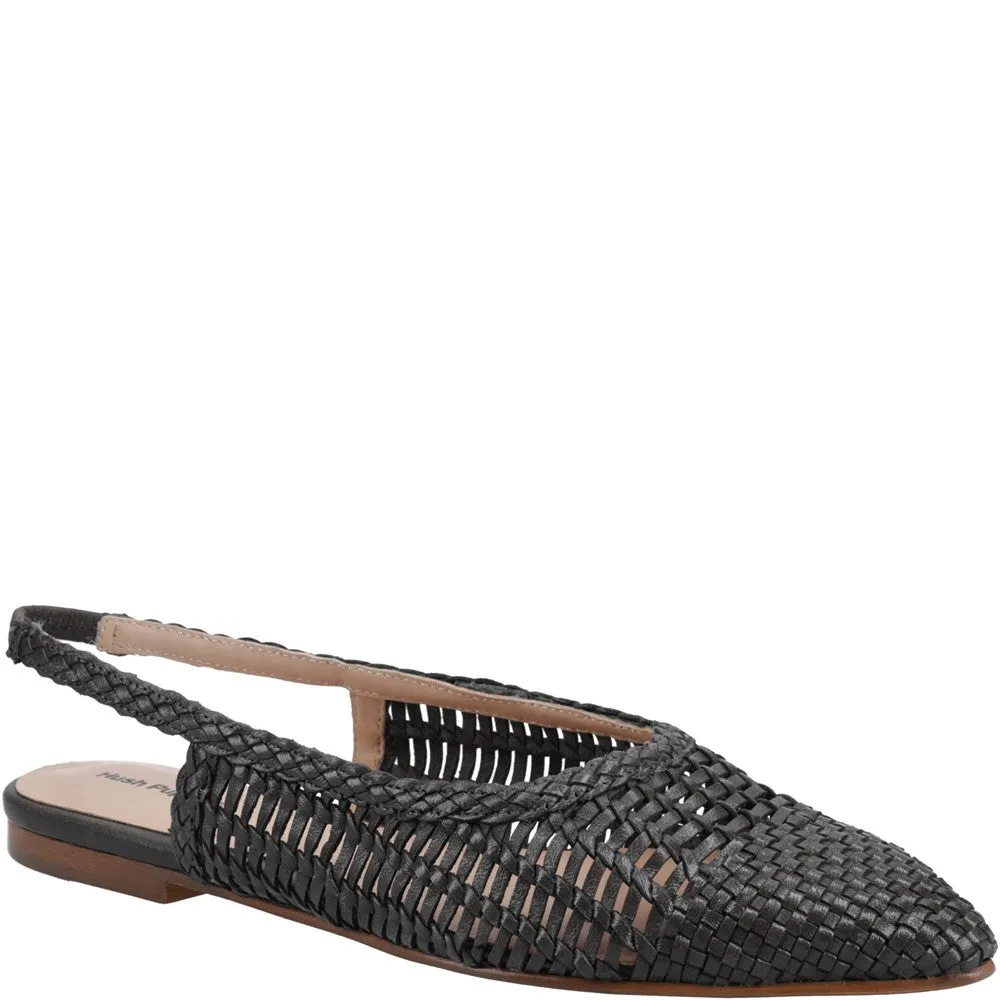 Black Dalia Woven Slingback Ballerinas