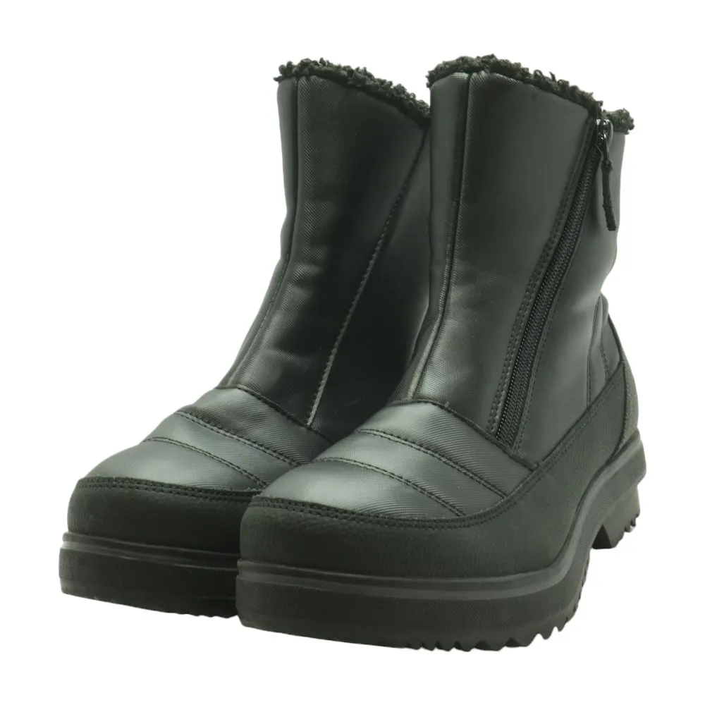 Black Polyester Boots Shoes