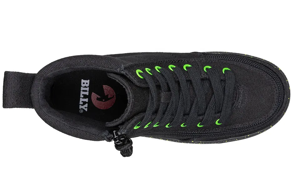 Black/Green Speckle BILLY Classic Lace High Tops