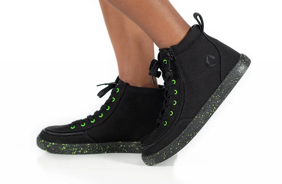 Black/Green Speckle BILLY Classic Lace High Tops