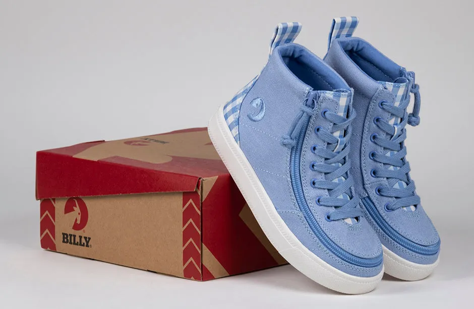 Blue Gingham BILLY Classic Lace High Tops