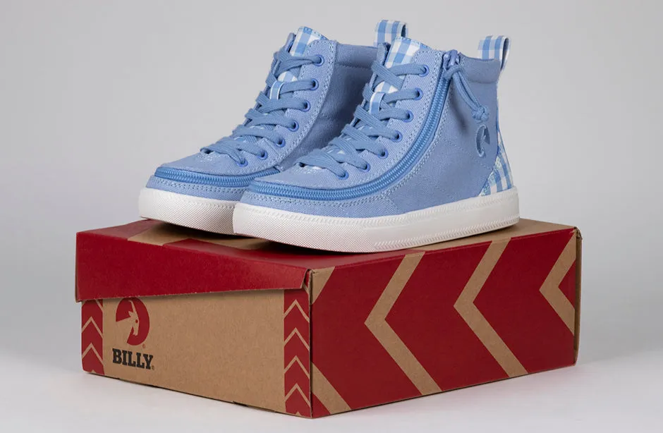 Blue Gingham BILLY Classic Lace High Tops