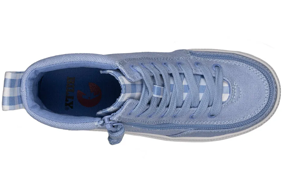 Blue Gingham BILLY Classic Lace High Tops