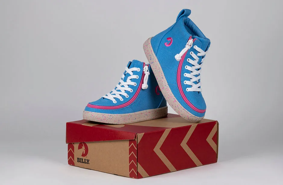 Blue/Pink Speckle BILLY Classic Lace High Tops