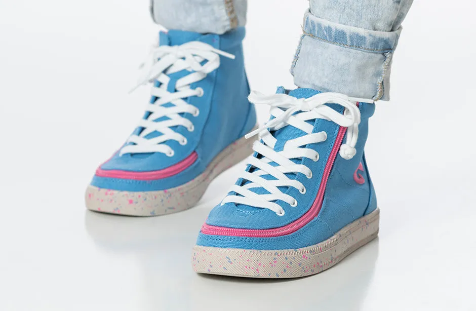 Blue/Pink Speckle BILLY Classic Lace High Tops