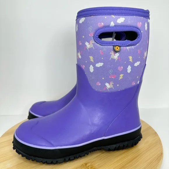 Bogs Kids Grasp Pegasus Classic Boot Waterproof Rain Winter Size 3 NEW MSRP $90