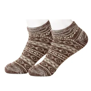 Borders Brown Ankle Socks