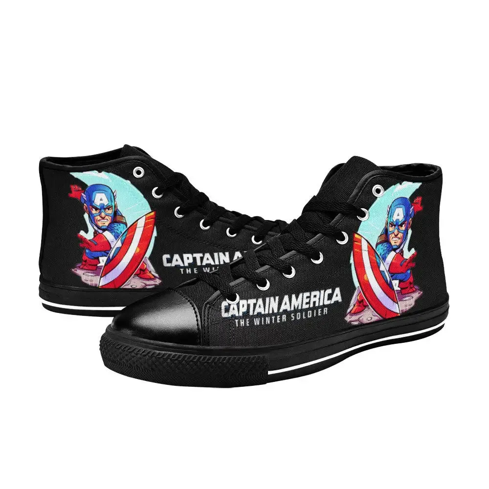 Captain America Shoes High Top Sneakers for Kids and Adults