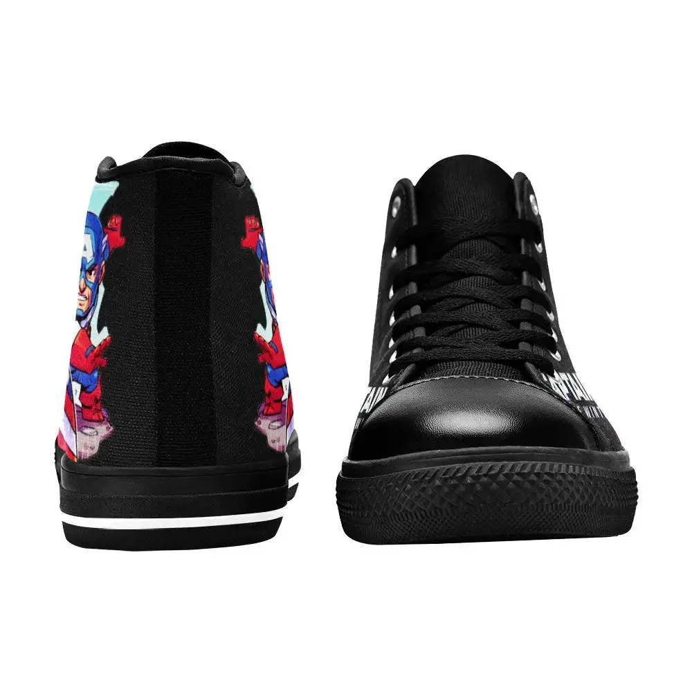 Captain America Shoes High Top Sneakers for Kids and Adults