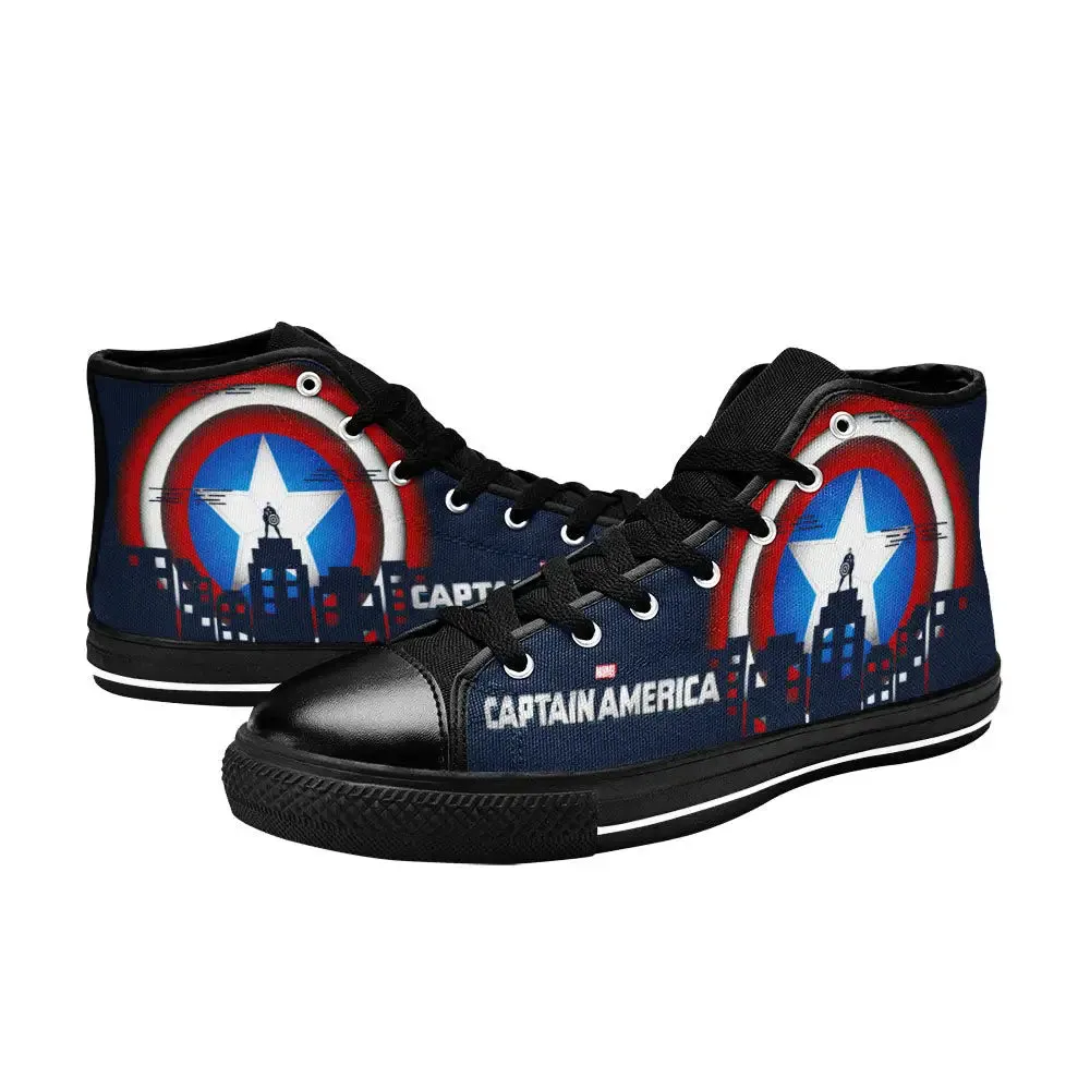 Captain America Winter Soldier Shoes High Top Sneakers for Kids and Adults