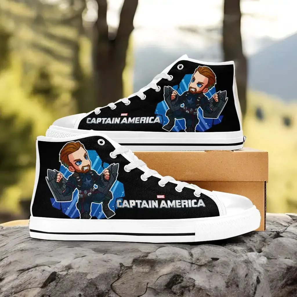 Captain America Winter Soldier Shoes High Top Sneakers for Kids and Adults