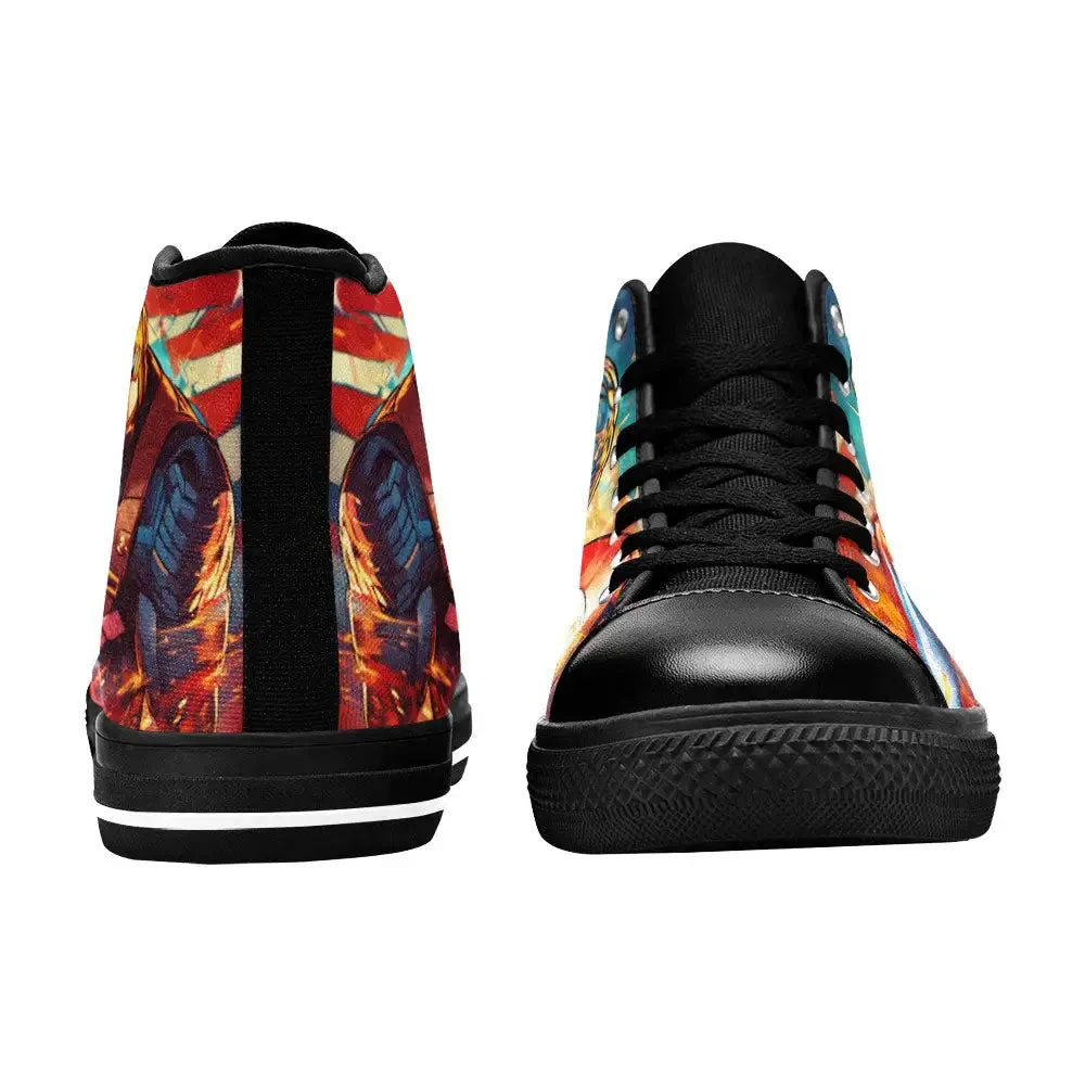 Captain America Winter Soldier Shoes High Top Sneakers for Kids and Adults