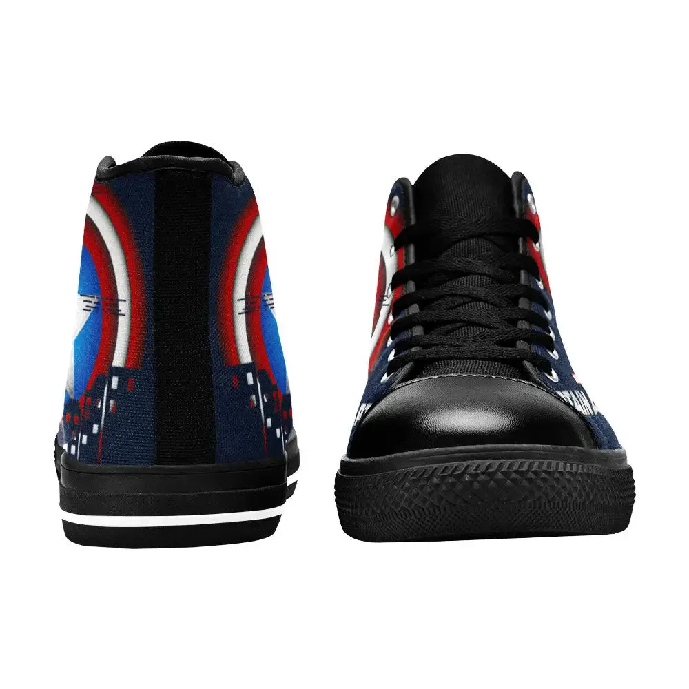 Captain America Winter Soldier Shoes High Top Sneakers for Kids and Adults