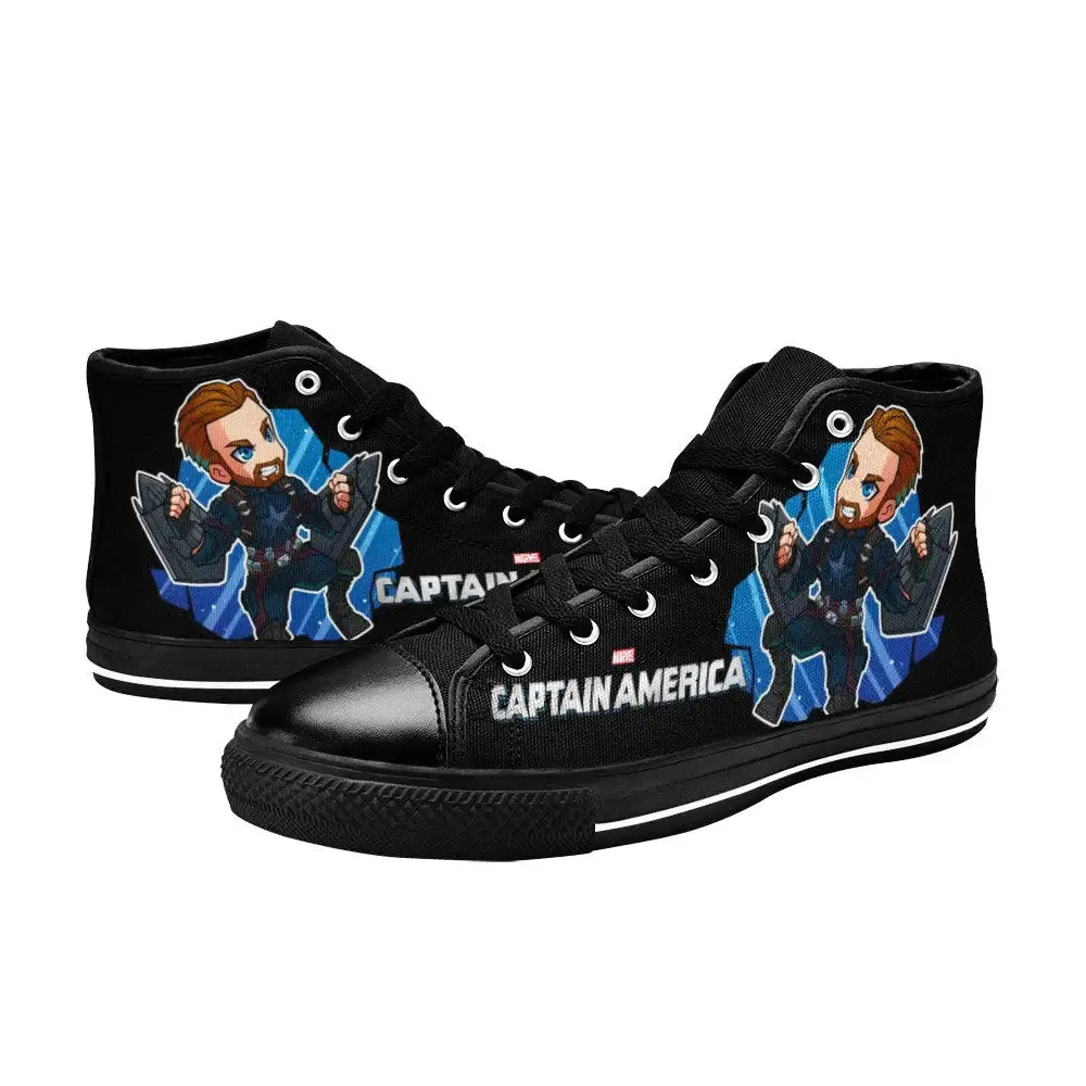 Captain America Winter Soldier Shoes High Top Sneakers for Kids and Adults