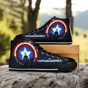 Captain America Winter Soldier Shoes High Top Sneakers for Kids and Adults