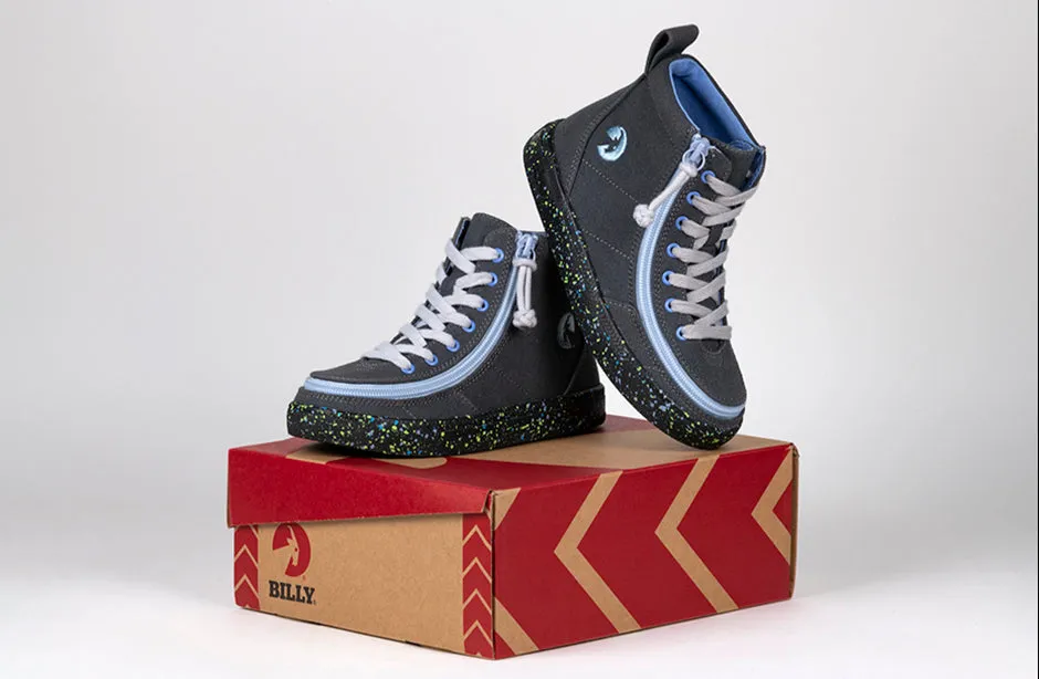 Charcoal/Blue Speckle BILLY Classic Lace High Tops