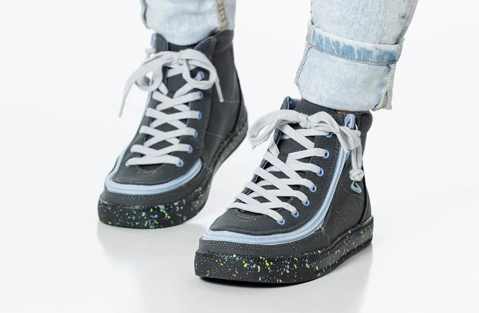 Charcoal/Blue Speckle BILLY Classic Lace High Tops