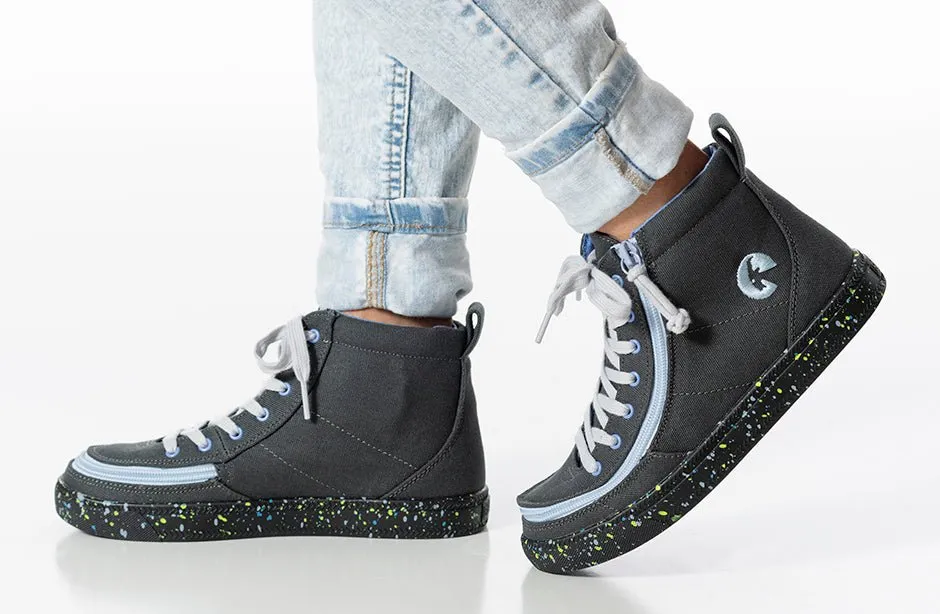 Charcoal/Blue Speckle BILLY Classic Lace High Tops