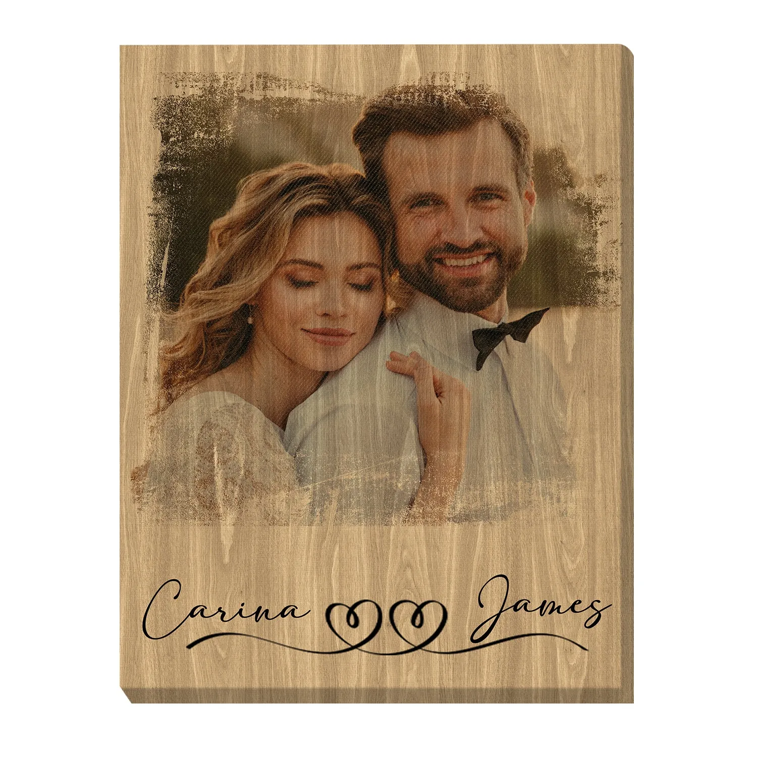 Custom Photo on Canvas, Engraved Photo on Canvas with Watercolor Style, Custom Wall Art, Personalized Portrait from Photo as Long Distance Gift